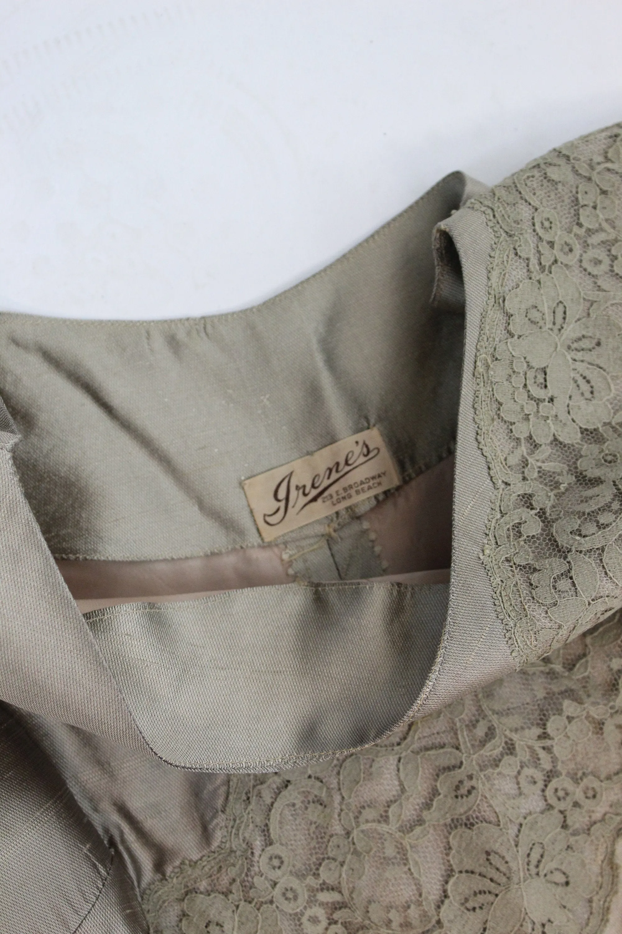 1950s IRENE'S lace silk ASYMMETRICAL fit and flare dress xs | new fall
