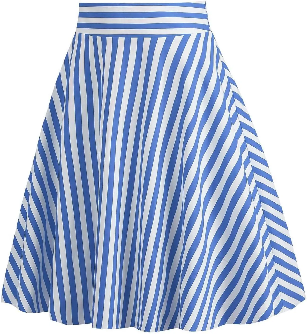 1950s Vintage Skirts for Women High Waist A-Line Flared Skirt Office Casual Knee Length Striped Mini Skirt