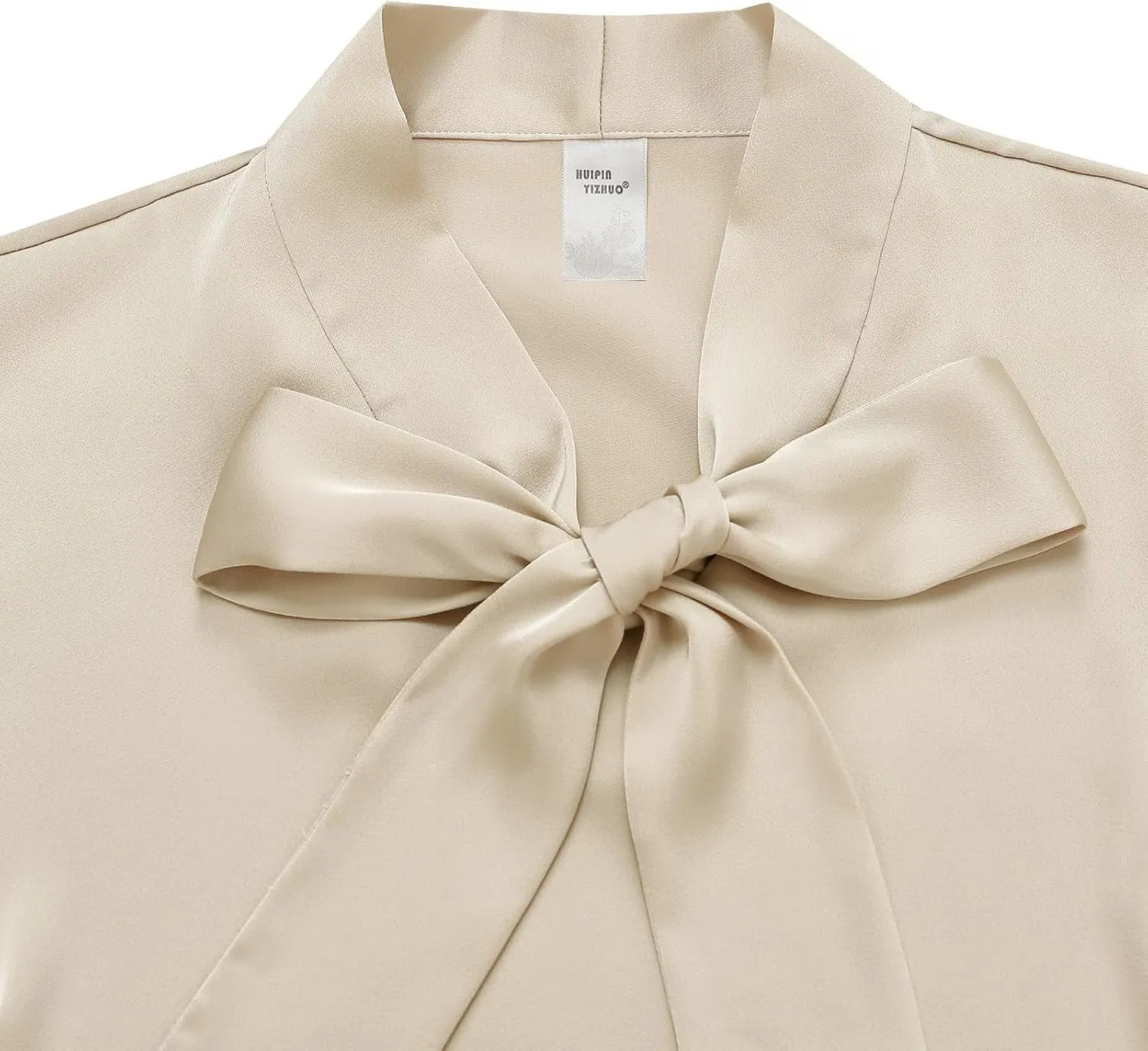 2025 Elegant Summer Women's Bow Collar Ruffle Short Sove Shirt Casual Shirt Top