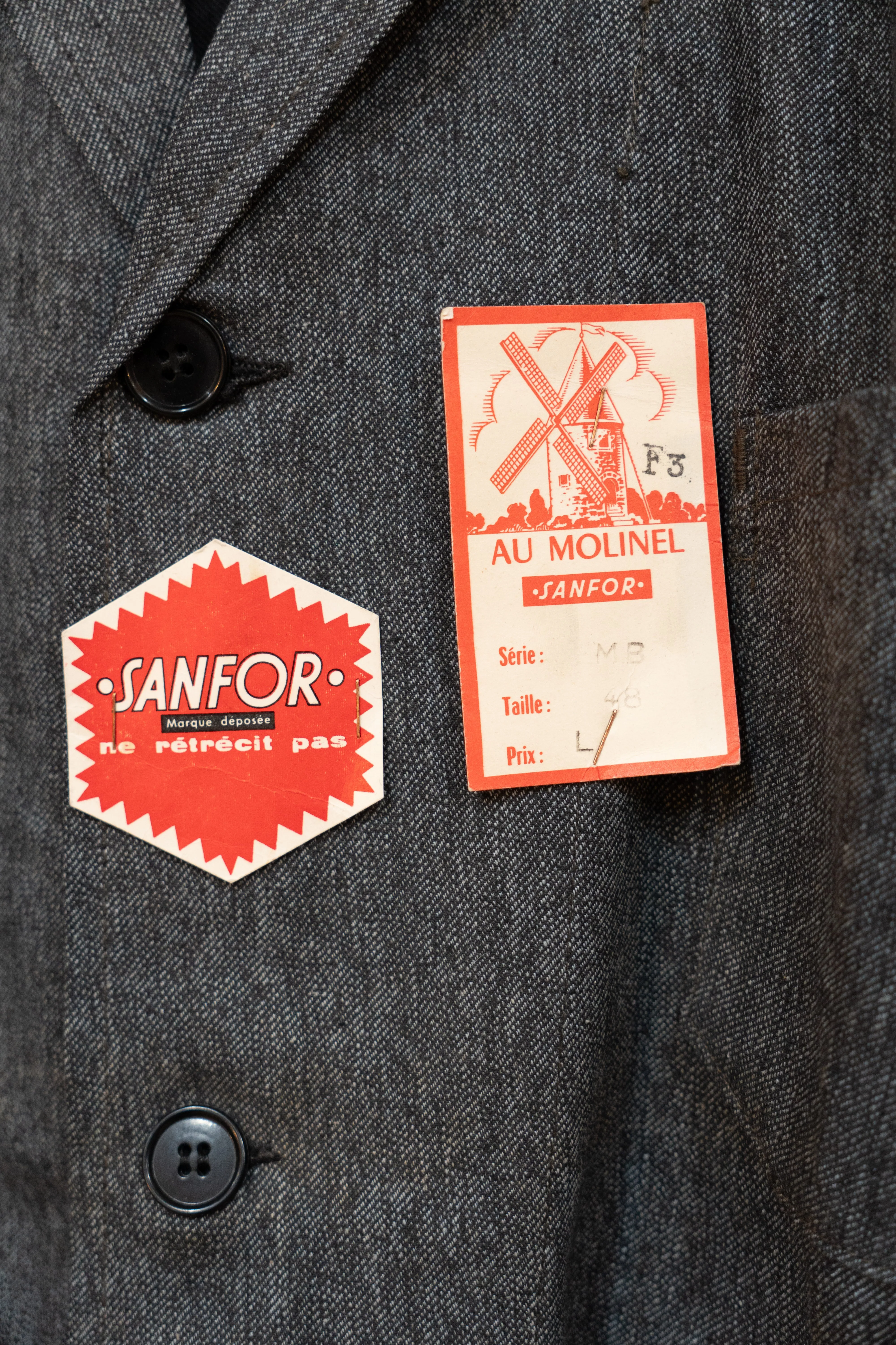50-60s Black Chambray AtelierCoat "AU MOLINEL" DEAD STOCK
