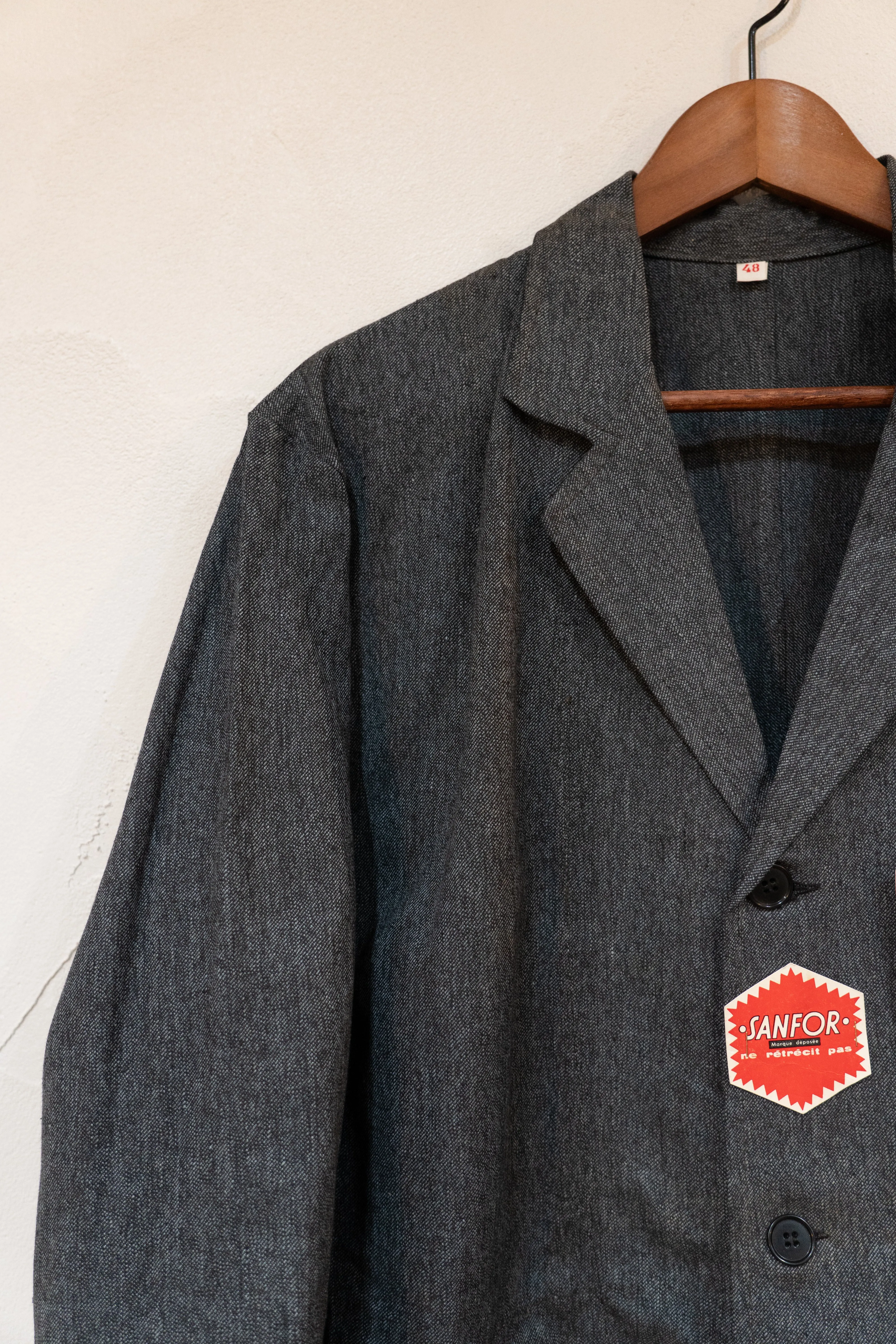50-60s Black Chambray AtelierCoat "AU MOLINEL" DEAD STOCK