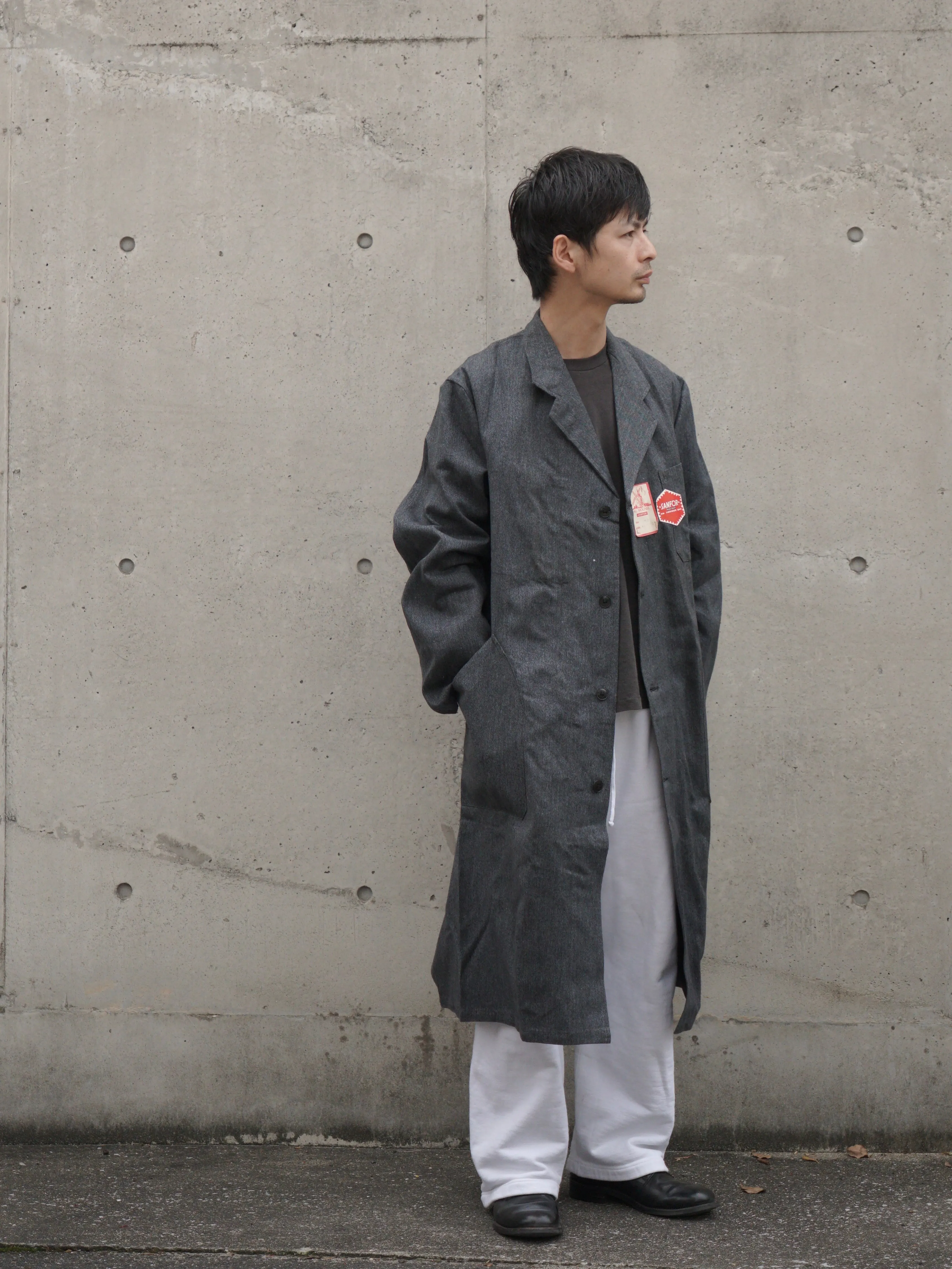 50-60s Black Chambray AtelierCoat "AU MOLINEL" DEAD STOCK