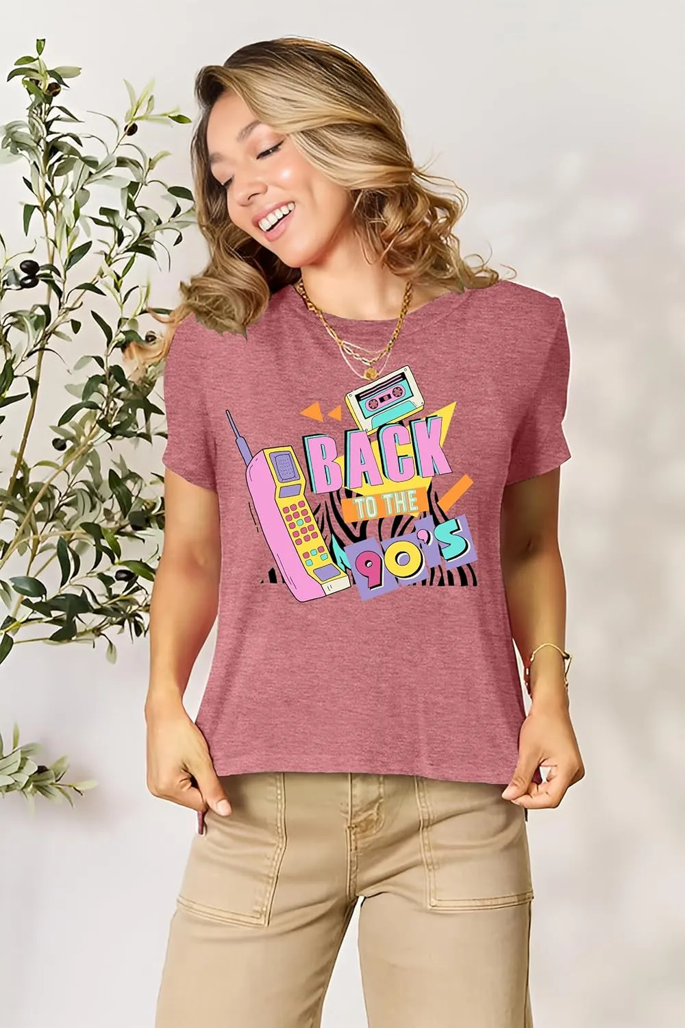 90s Shirt for Women Back to The 90's Shirt Vintage 1990s Theme Party Shirt Retro Casual Loose Tee Tops