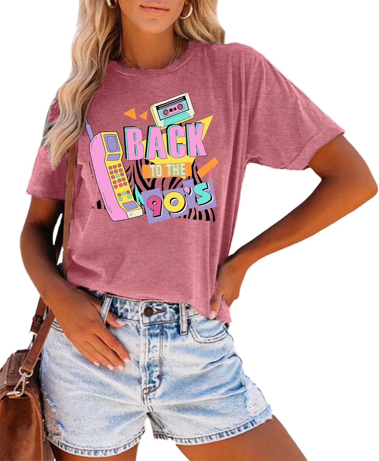 90s Shirt for Women Back to The 90's Shirt Vintage 1990s Theme Party Shirt Retro Casual Loose Tee Tops