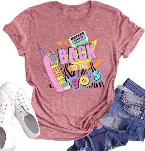 90s Shirt for Women Back to The 90's Shirt Vintage 1990s Theme Party Shirt Retro Casual Loose Tee Tops