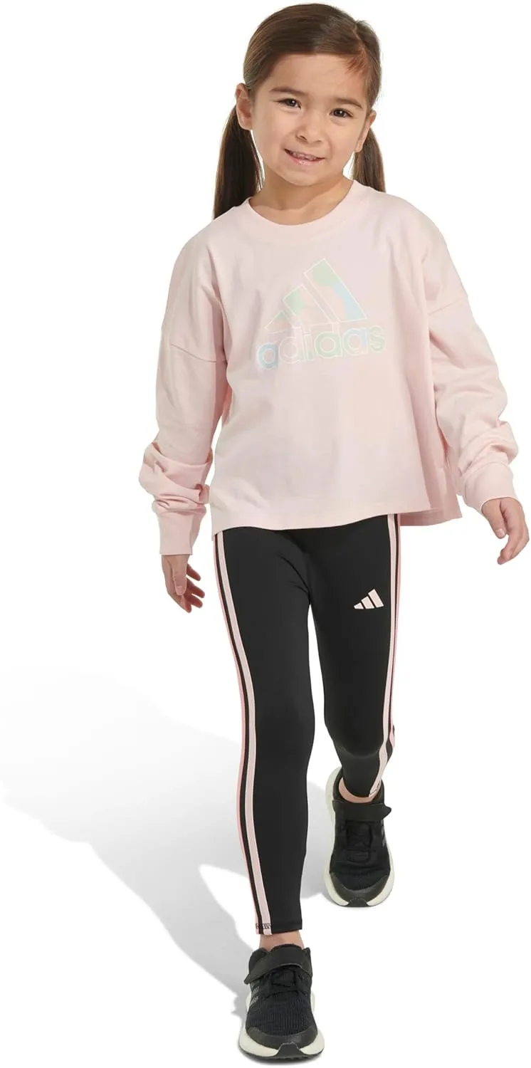 adidas Girls' Long Sleeve Waist Crew Tee T-Shirt
