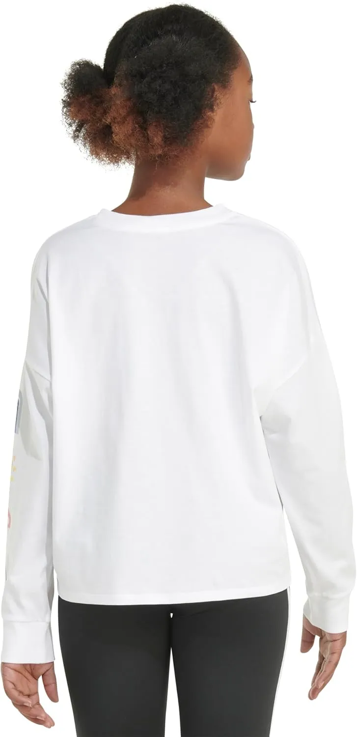 adidas Girls' Long Sleeve Waist Crew Tee T-Shirt
