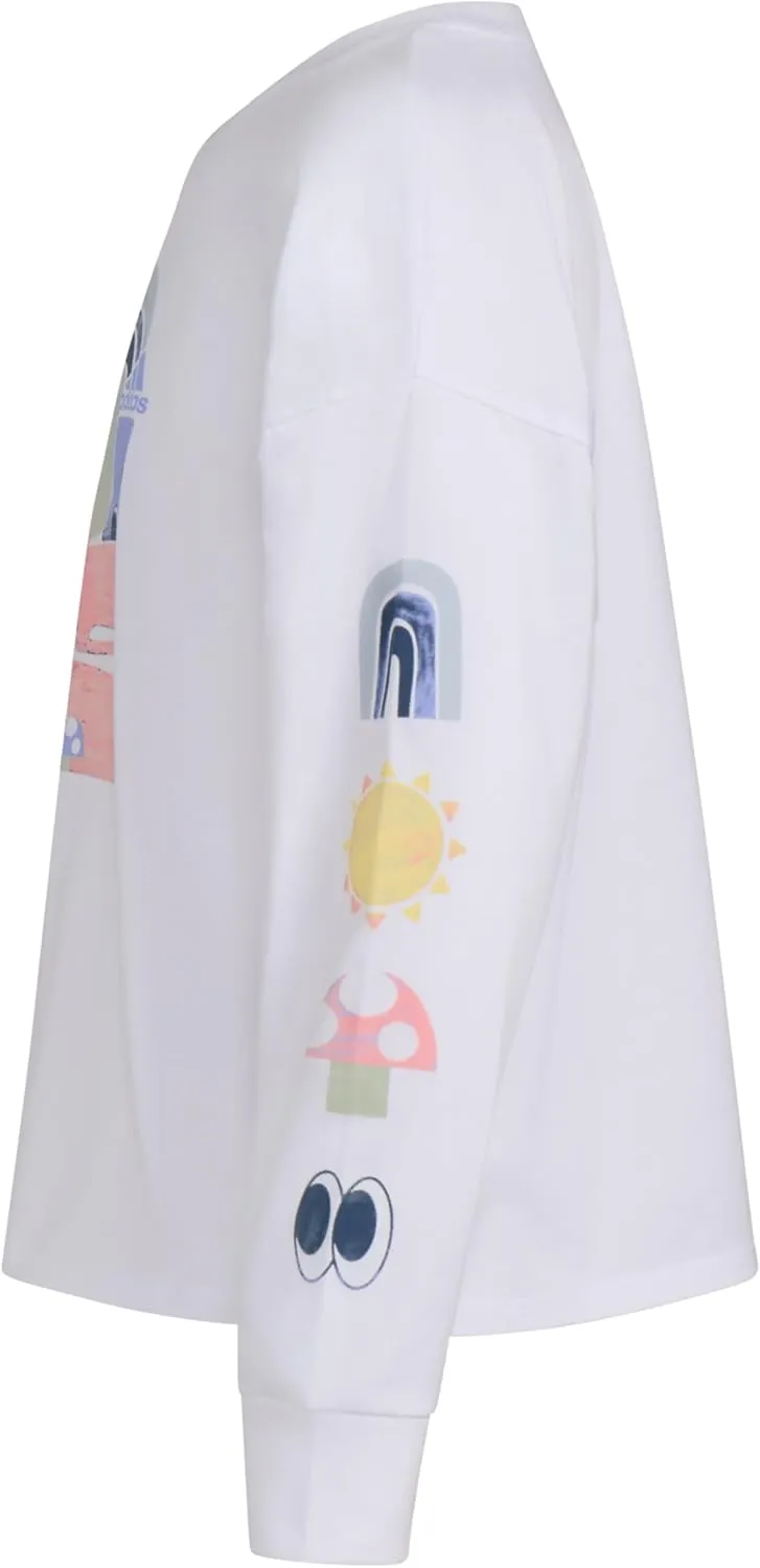 adidas Girls' Long Sleeve Waist Crew Tee T-Shirt