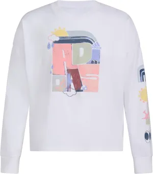 adidas Girls' Long Sleeve Waist Crew Tee T-Shirt