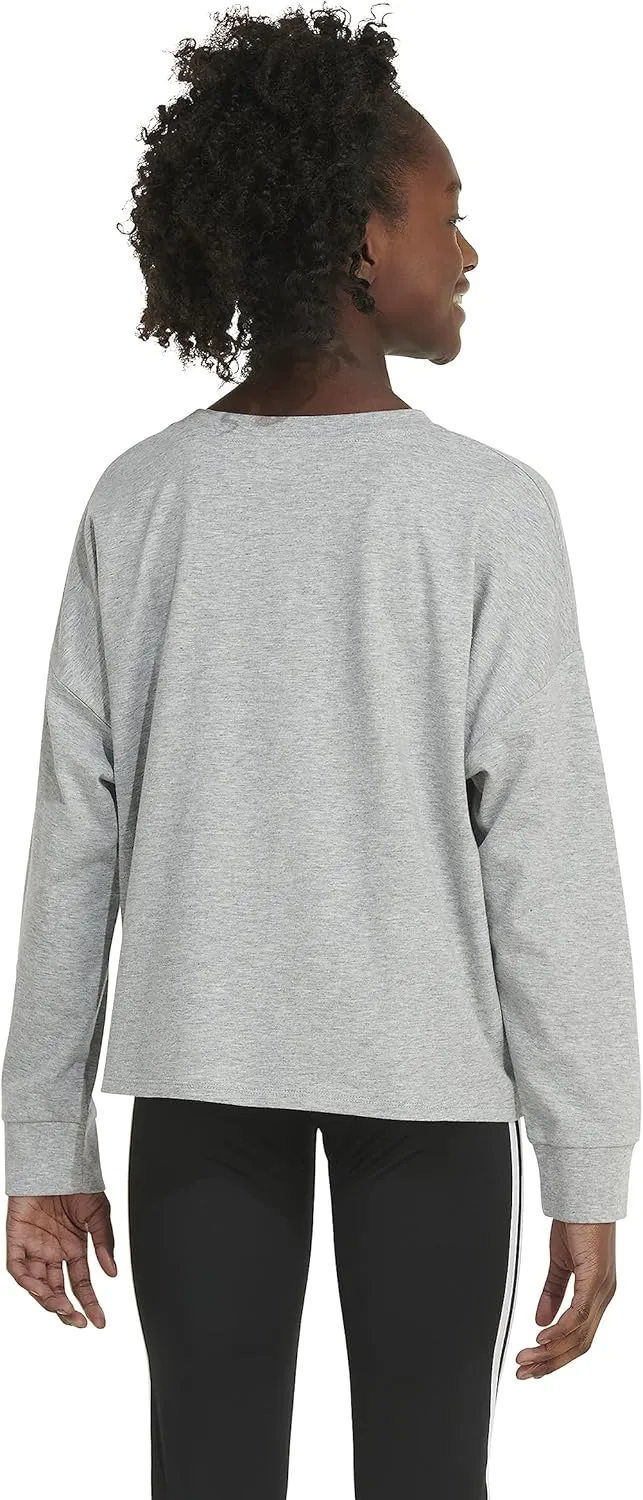 adidas Girls' Long Sleeve Waist Crew Tee T-Shirt