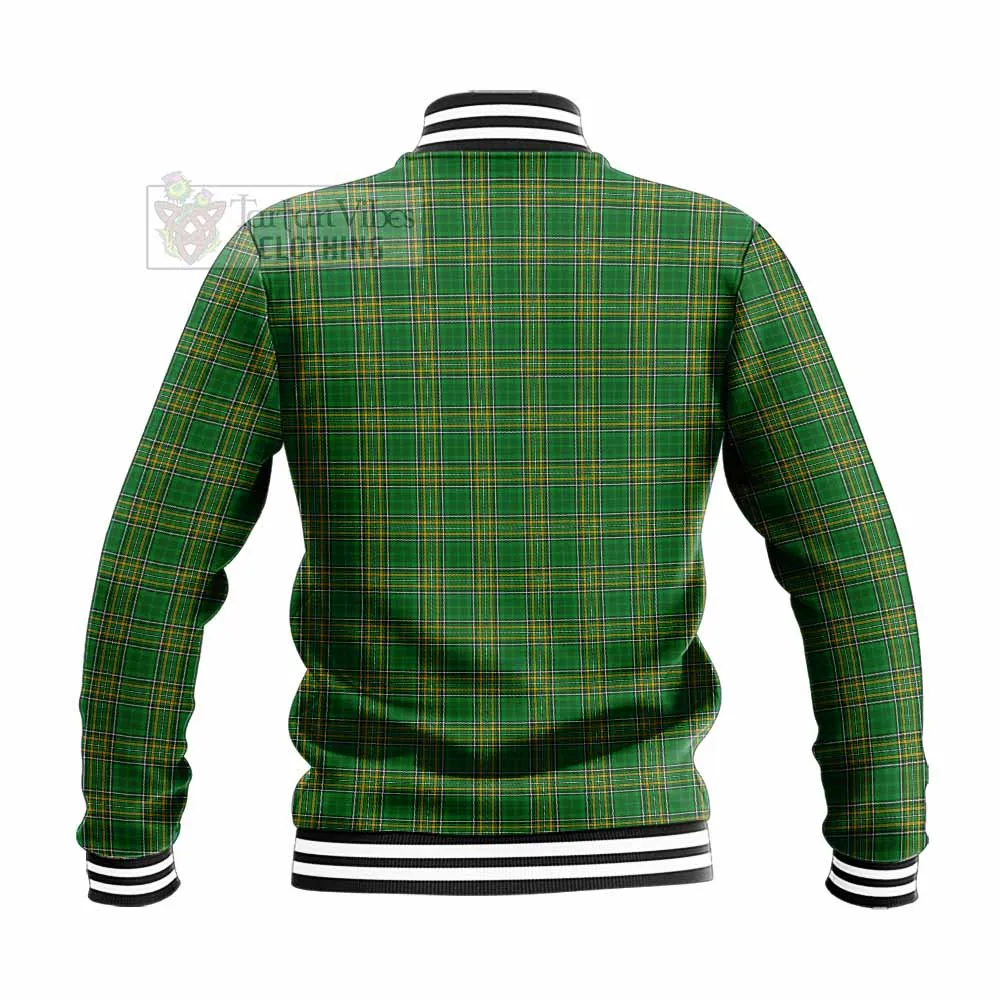 Ancketill Irish Clan Tartan Baseball Jacket with Coat of Arms