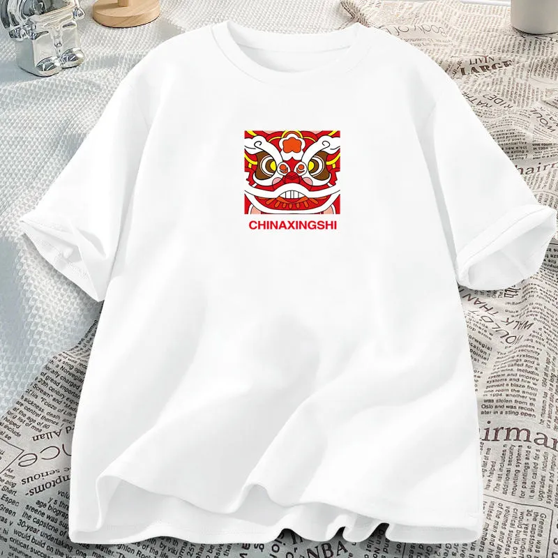 ARWEN& AJH GROUP 2024 New  مجموعة أروين Men's 210g Cotton Opaque Short-sleeved T-shirt Fashion Brand Round Neck Plus Size Summer Loose Internet Celebrity Bottoming Shirt Top