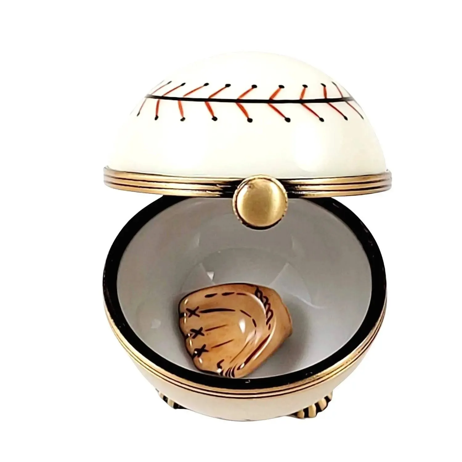 Baseball on Stand with a Removable Baseball Glove..