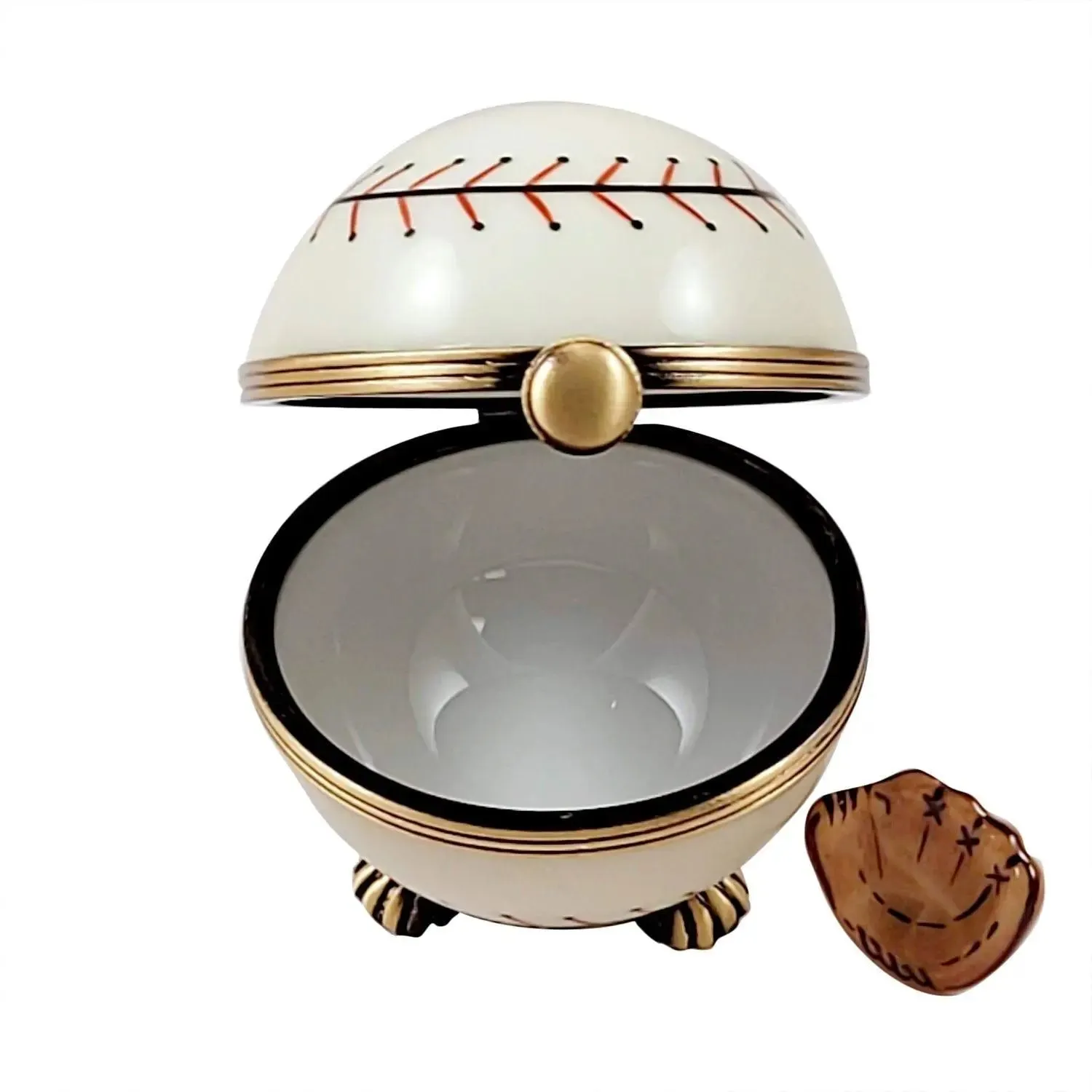 Baseball on Stand with a Removable Baseball Glove..