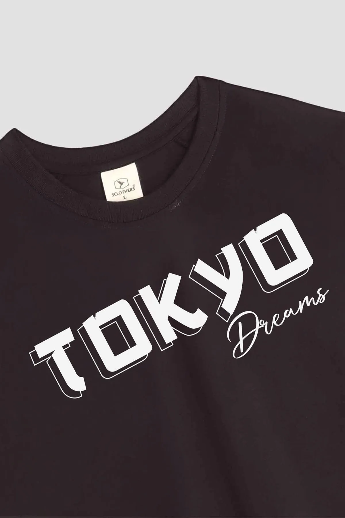 Black Loose Fit Tokyo Graphic T-Shirt (Plus Size) - S24 - MT0344P