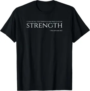 Christian Bible - Philippians 4:13 - Motivational Quote T-Shirt