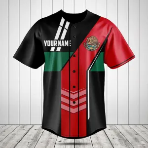 Customize Mexico Flag Speed Style Baseball Jersey Shirt, Gift for Him Mexican