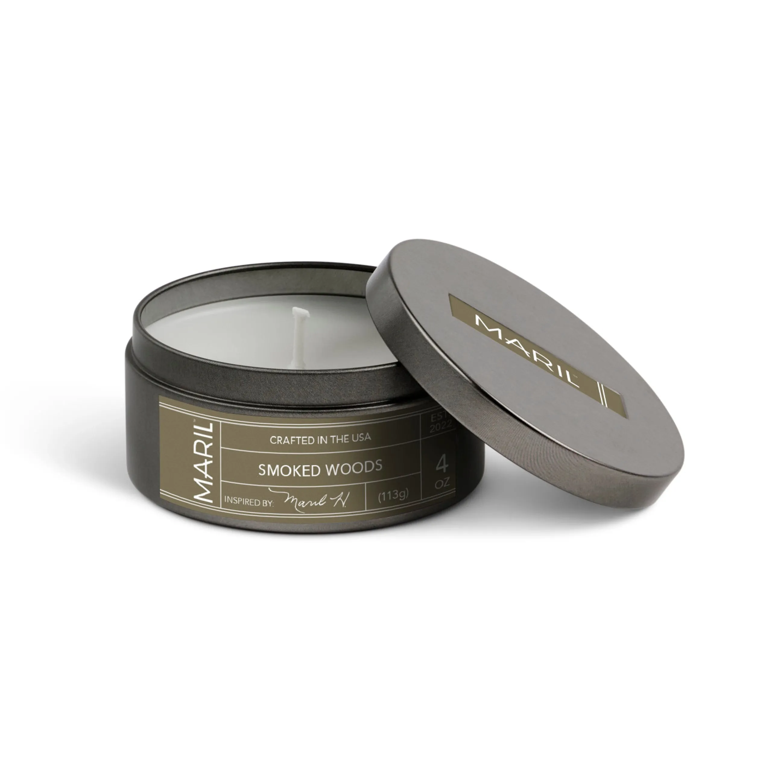 Demdaco MARIL Smoked Woods 4 oz Travel Candle