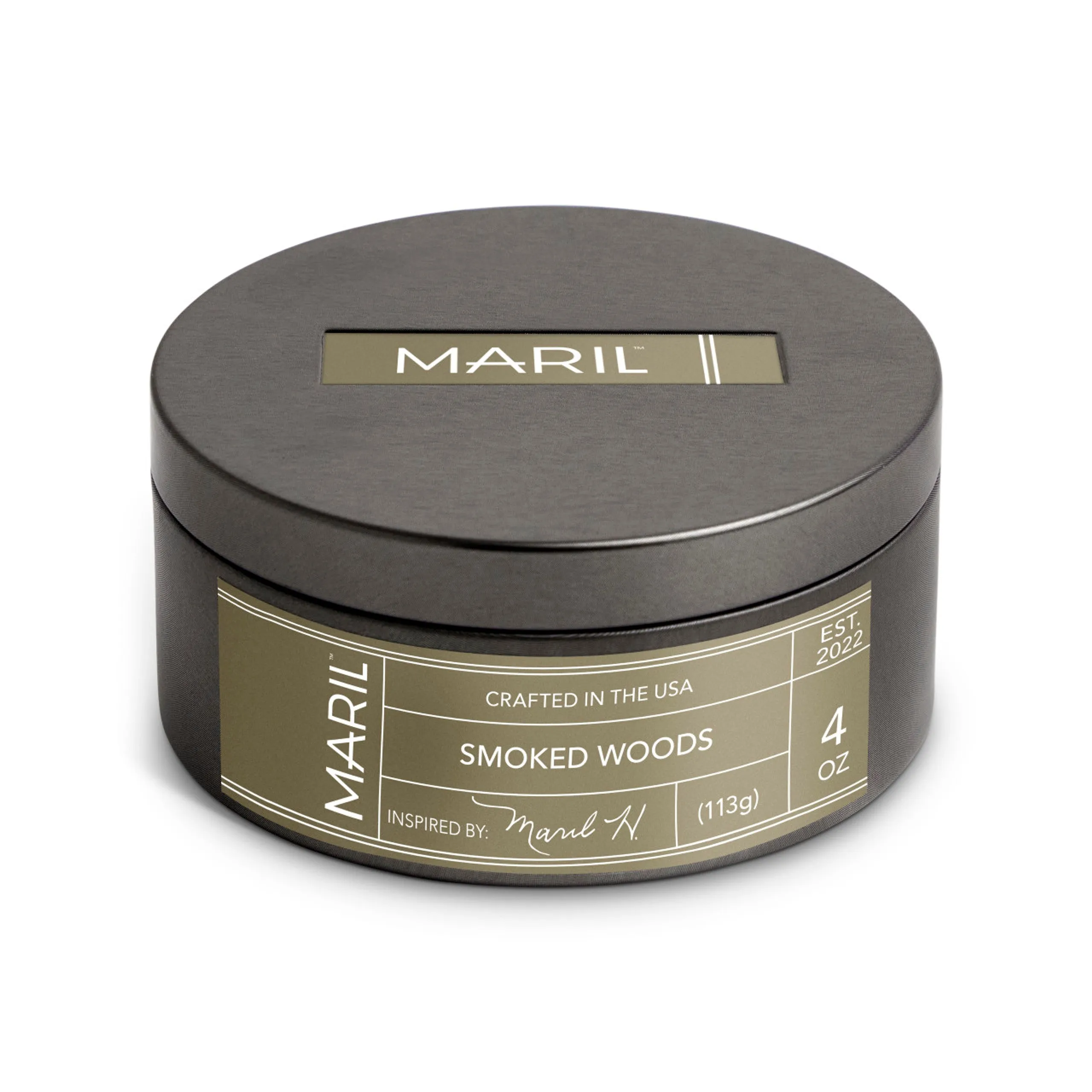 Demdaco MARIL Smoked Woods 4 oz Travel Candle