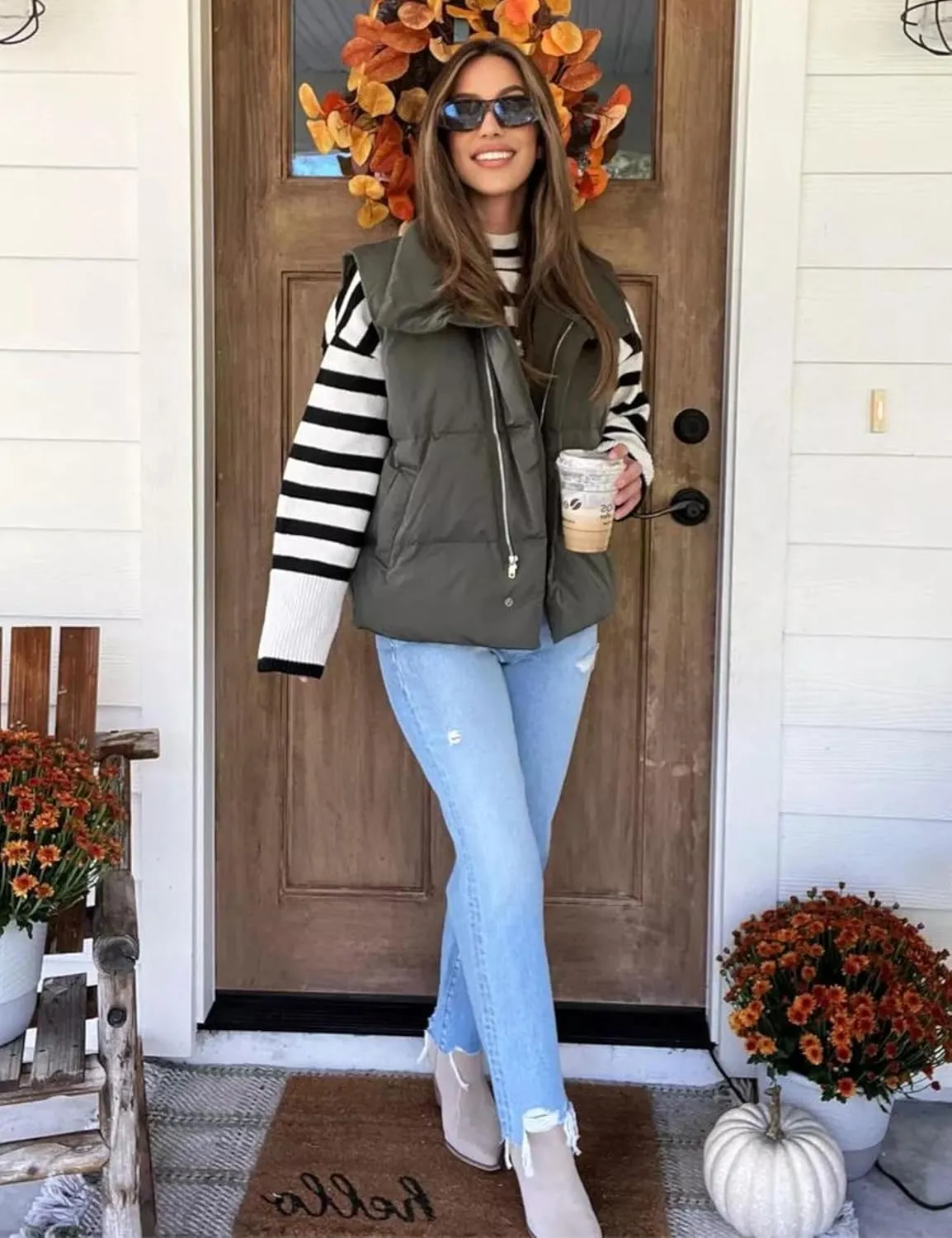 Fiona Jolin Puffer Vest Women Lightweight Winter Zip Up Stand Collar Sleeveless Puffy Jackets Padded Coats