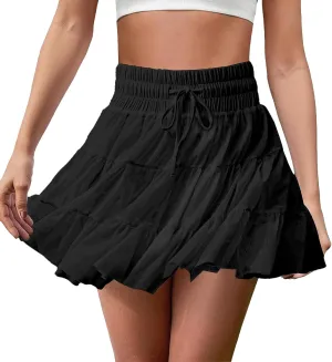 FireSwan Tennis Skirts for Women Golf Skirt High Waisted with Shorts Underneath Athletic Pleated Tulle Ruffle Skorts Pockets