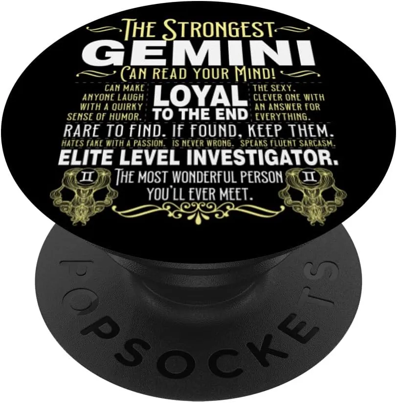 Gemini Symbol Astrology Zodiac Sign Personality Horoscope PopSockets Standard PopGrip