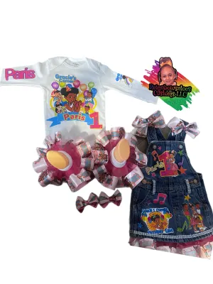 Gracie’s corner overall dress with long sleeve shirt