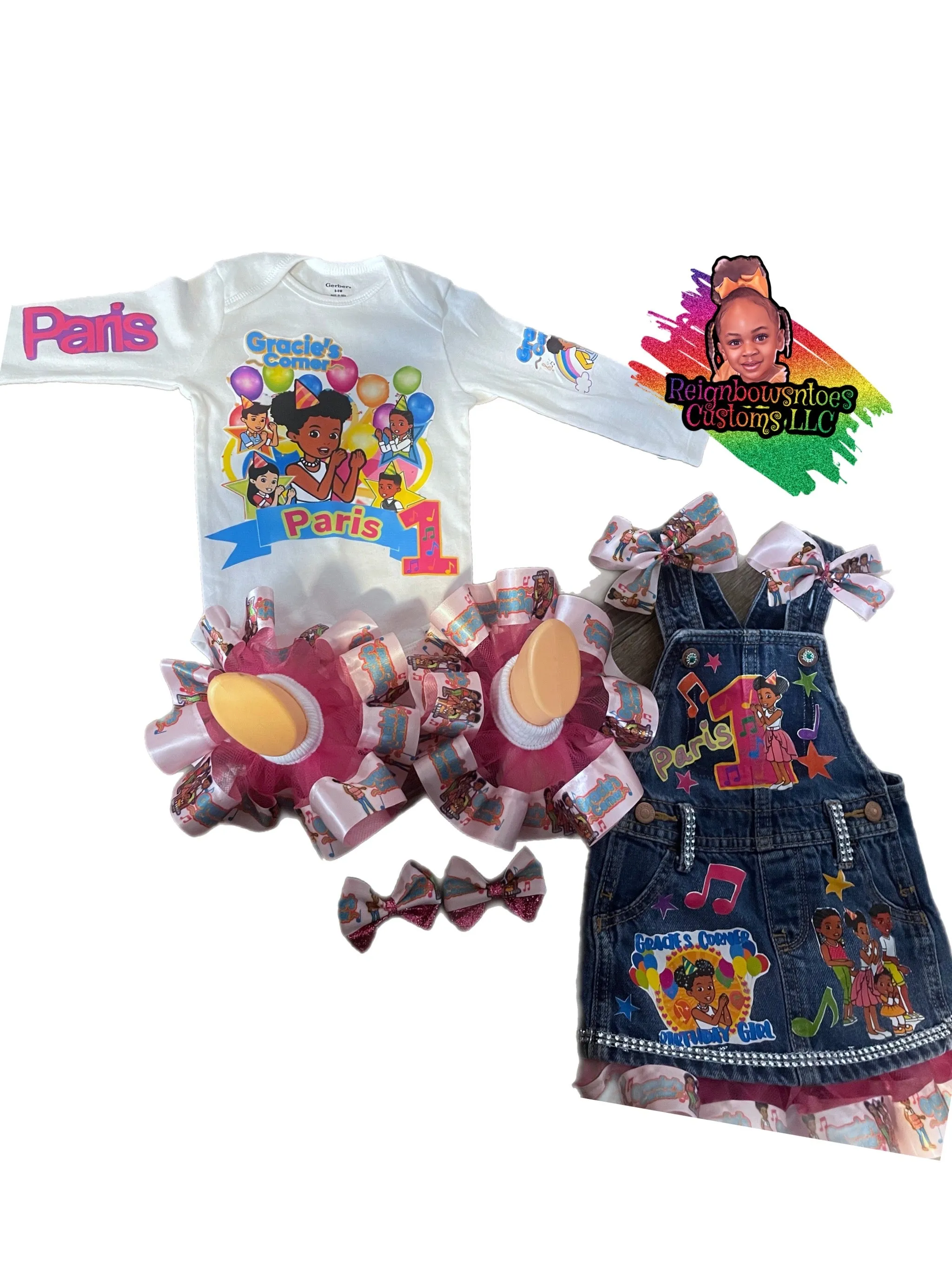 Gracie’s corner overall dress with long sleeve shirt