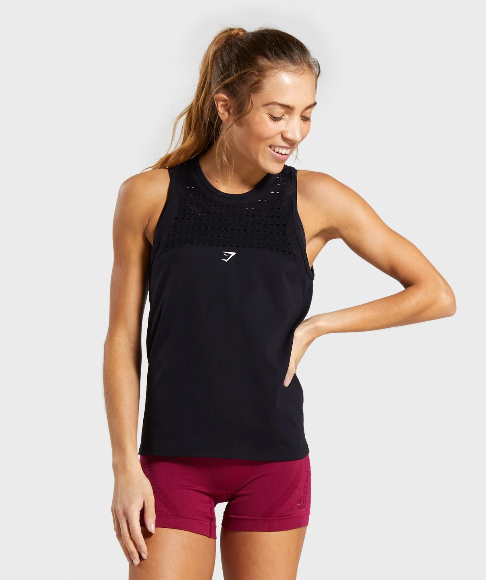 Gymshark Energy  Seamless Loose Vest - Black