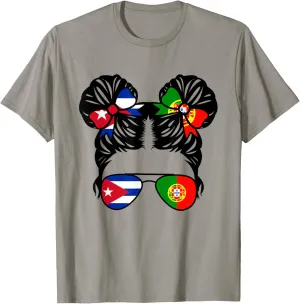 Half Cuban Half Portuguese Girl Cuba Kids Heritage T-Shirt
