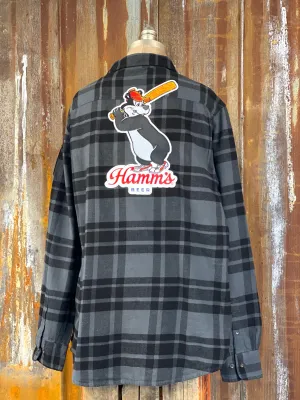 Hamm's Baseball Bear Flannel- Classic Black