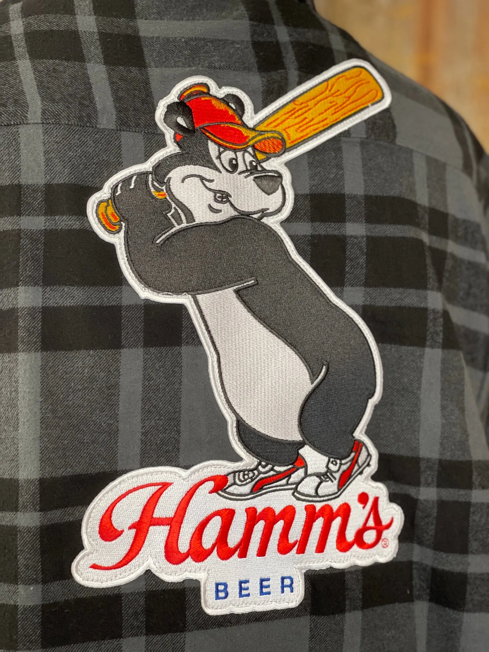 Hamm's Baseball Bear Flannel- Classic Black