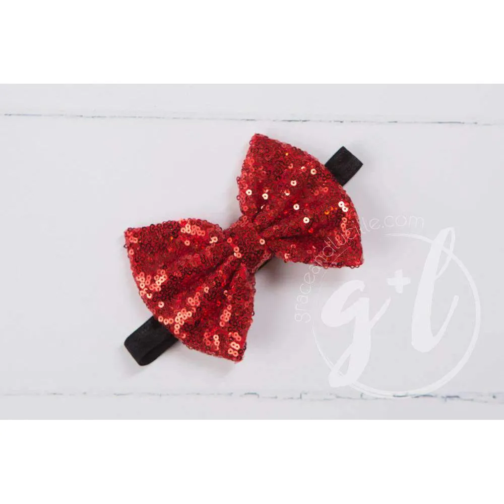 Heart Full of LOVE Ruffled Hem Striped Top, Black Ruffled Hem Leggings Outfit & Red Bow Headband