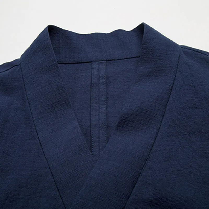 Japanese Style Large Slanted Breasted Waistcoat Vest Loose Thin Cotton Linen Vest
