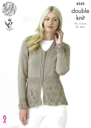 King Cole 4345 Cardigan DK Knitting Pattern