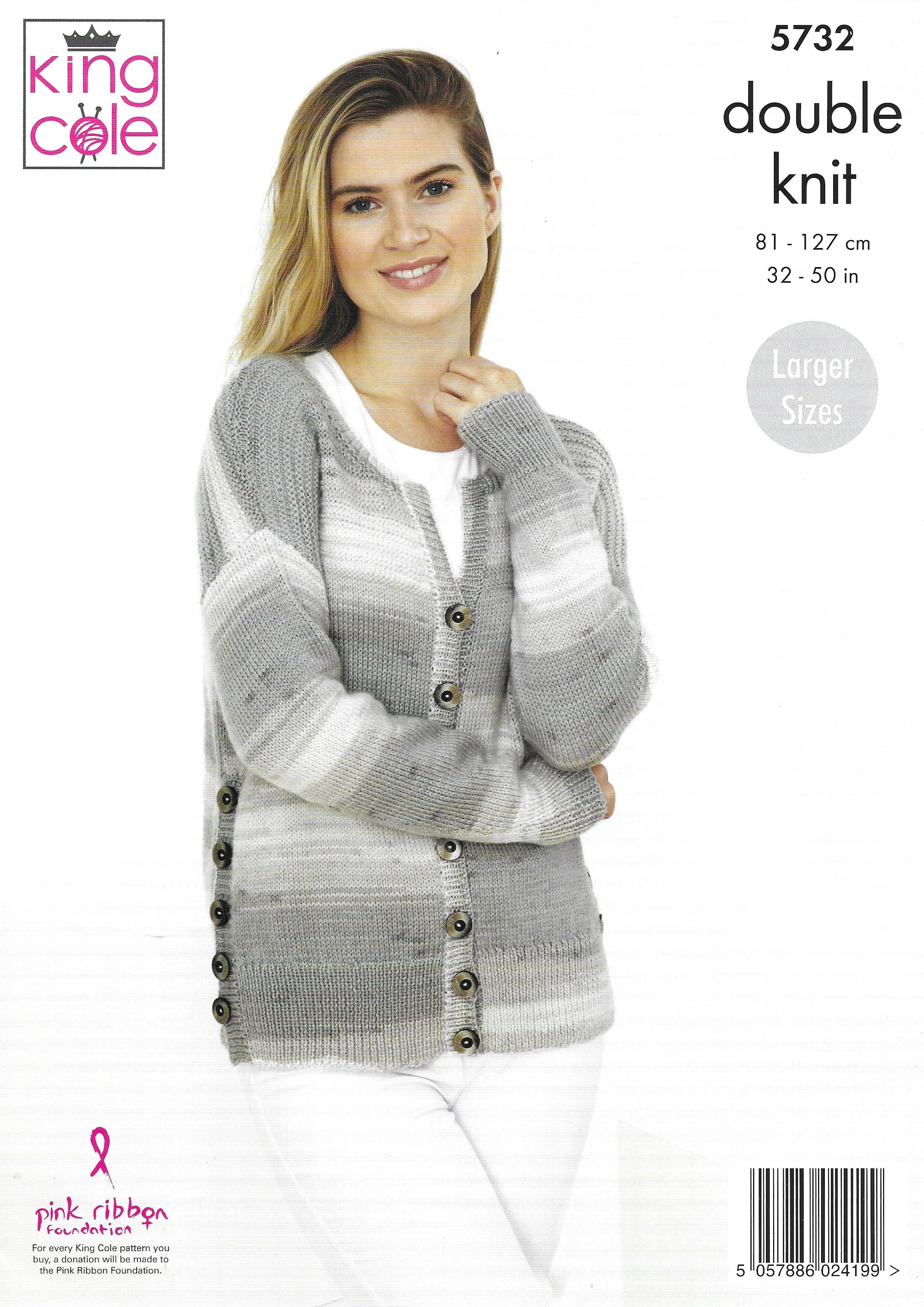 King Cole 5732 Ladies Sweater and Cardigan DK Knitting Pattern