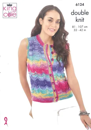 King Cole 6124 Tank Top & Sweater DK Knitting Pattern