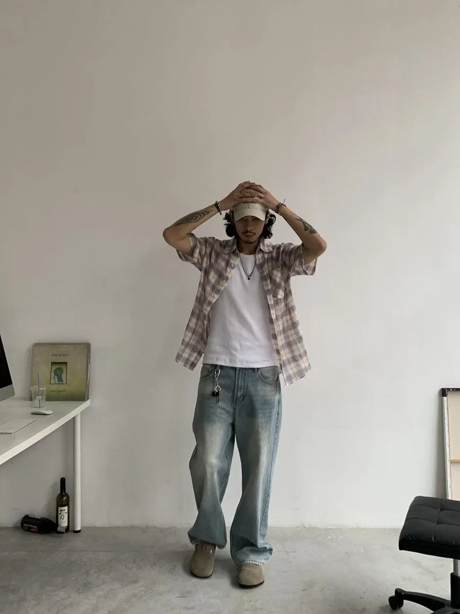 Knot Washed Effect Loose Jeans