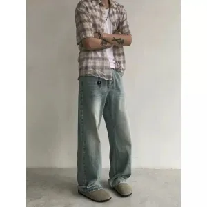 Knot Washed Effect Loose Jeans