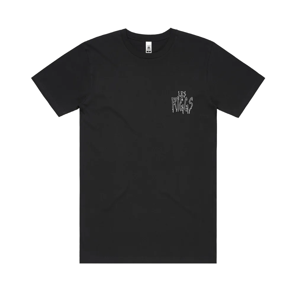 Le Riggs / Pocket and Back Print Black T-shirt
