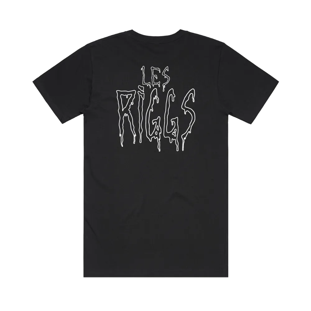 Le Riggs / Pocket and Back Print Black T-shirt