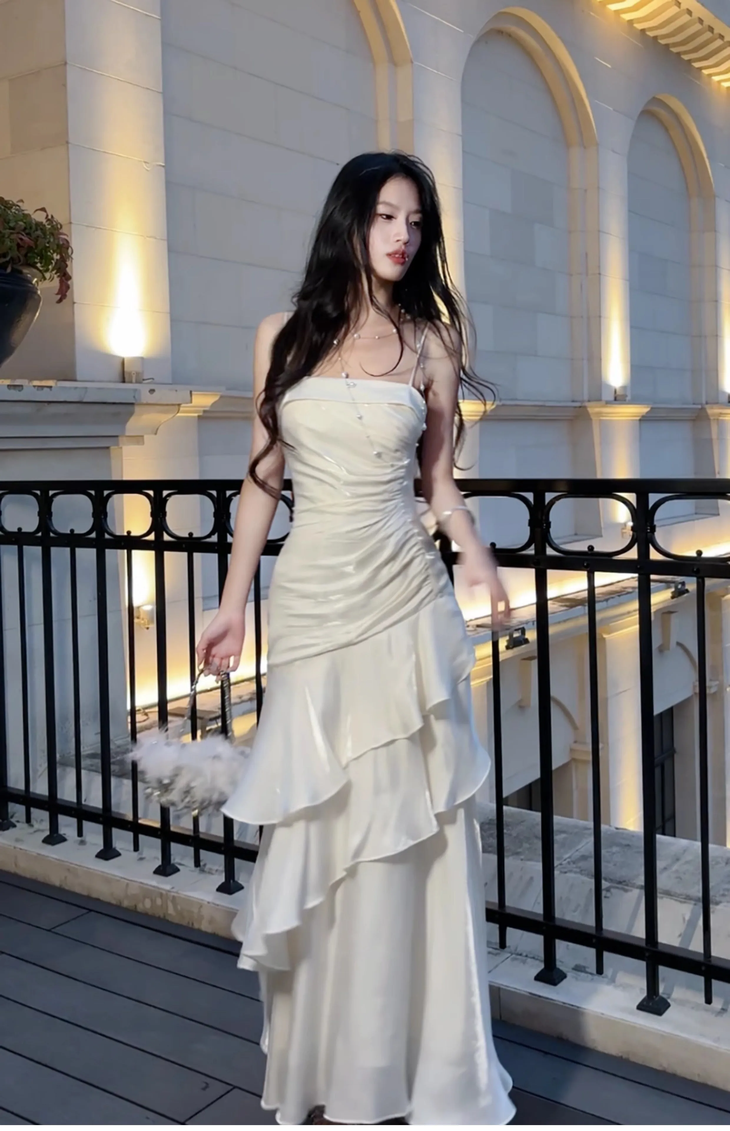 luxury spaghetti straps dress mermaid evening gowns birthday dress    S5932