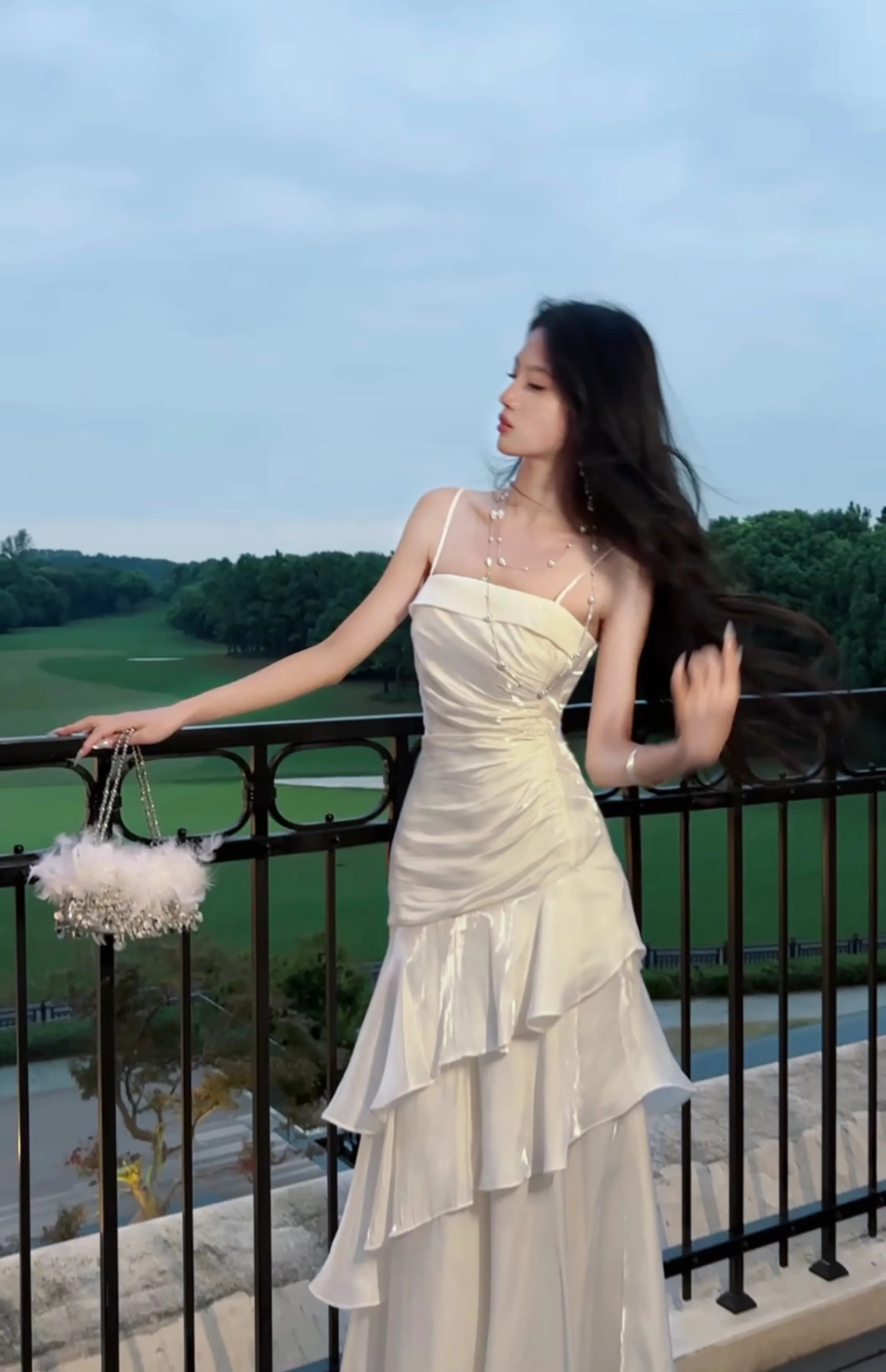 luxury spaghetti straps dress mermaid evening gowns birthday dress    S5932