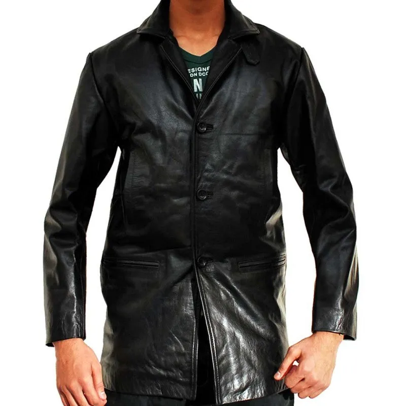 Max Payne Mark Wahlberg Black Leather Coat