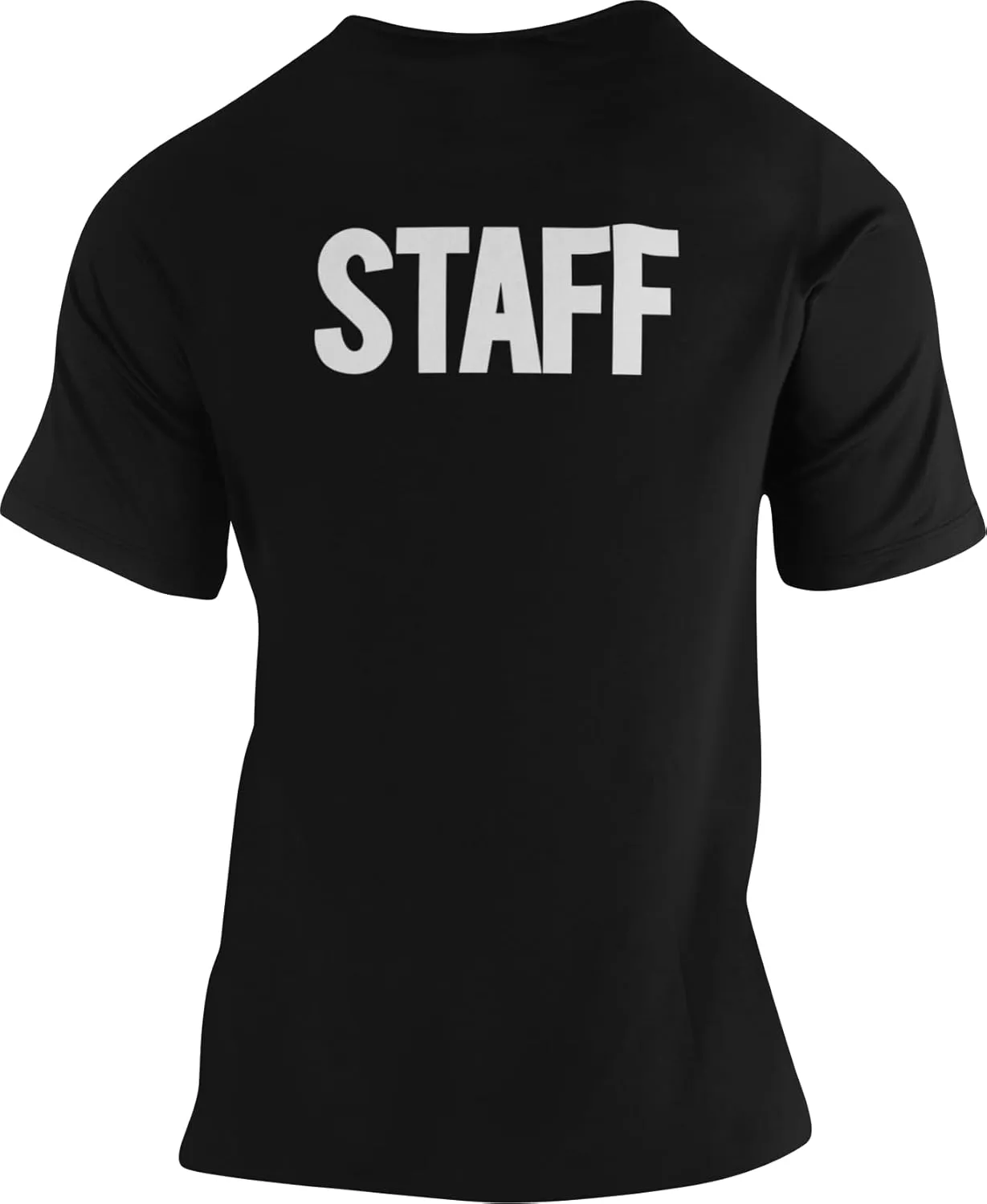 Men's Staff T-Shirt Front Back Print Tee Event Uniform Tshirt