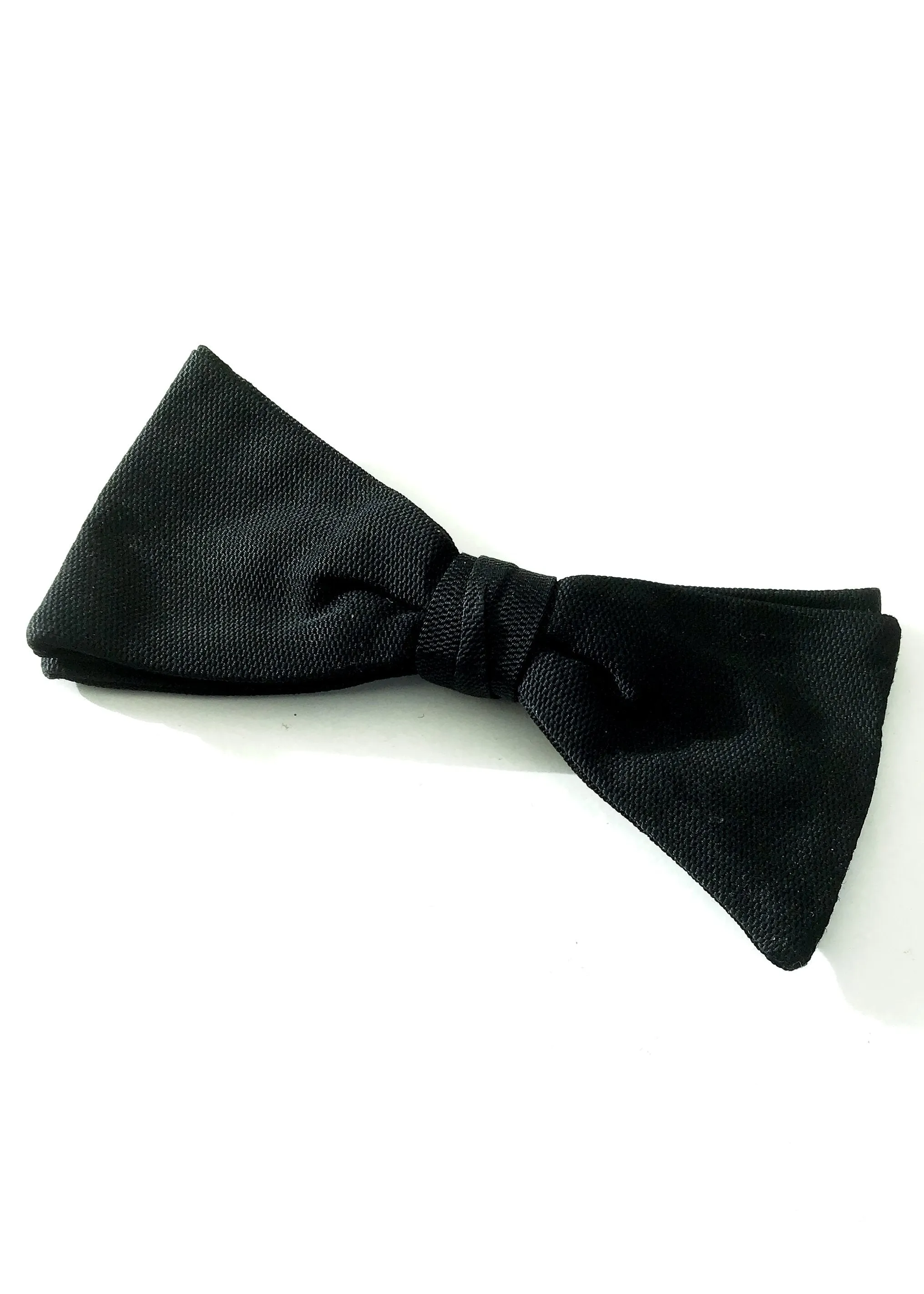 Men's Vintage 40s Black Faille Clip On Bow Tie