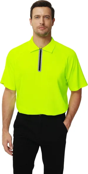 MOHEEN Golf Shirts for Men Lightweight Dry Fit Print Moisture Wicking Performance Short Sleeve Sports Polo Shirt