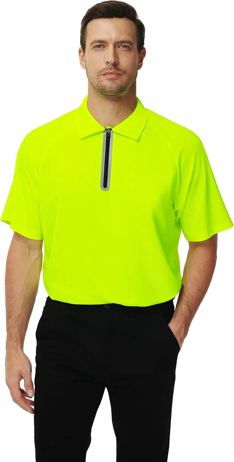 MOHEEN Golf Shirts for Men Lightweight Dry Fit Print Moisture Wicking Performance Short Sleeve Sports Polo Shirt