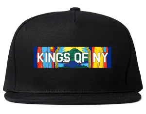 New York Flag Box Logo Mens Snapback Hat