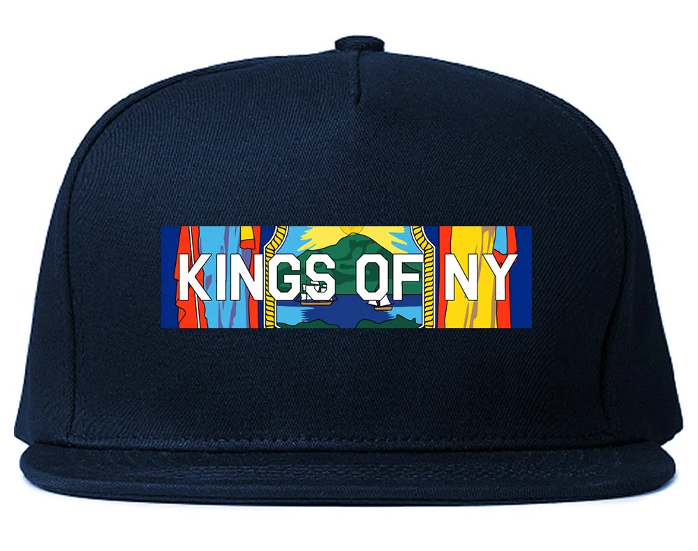 New York Flag Box Logo Mens Snapback Hat